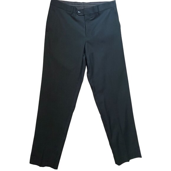 Combantant Gentlemen Mens Wool Dress Pants Flat Front Stretch Sz 32x32 Black - Picture 1 of 12